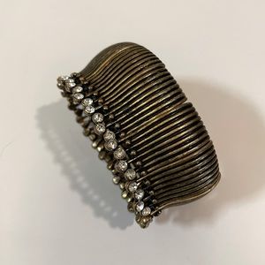 Brass wedding bracelet / cuff with rhinestones